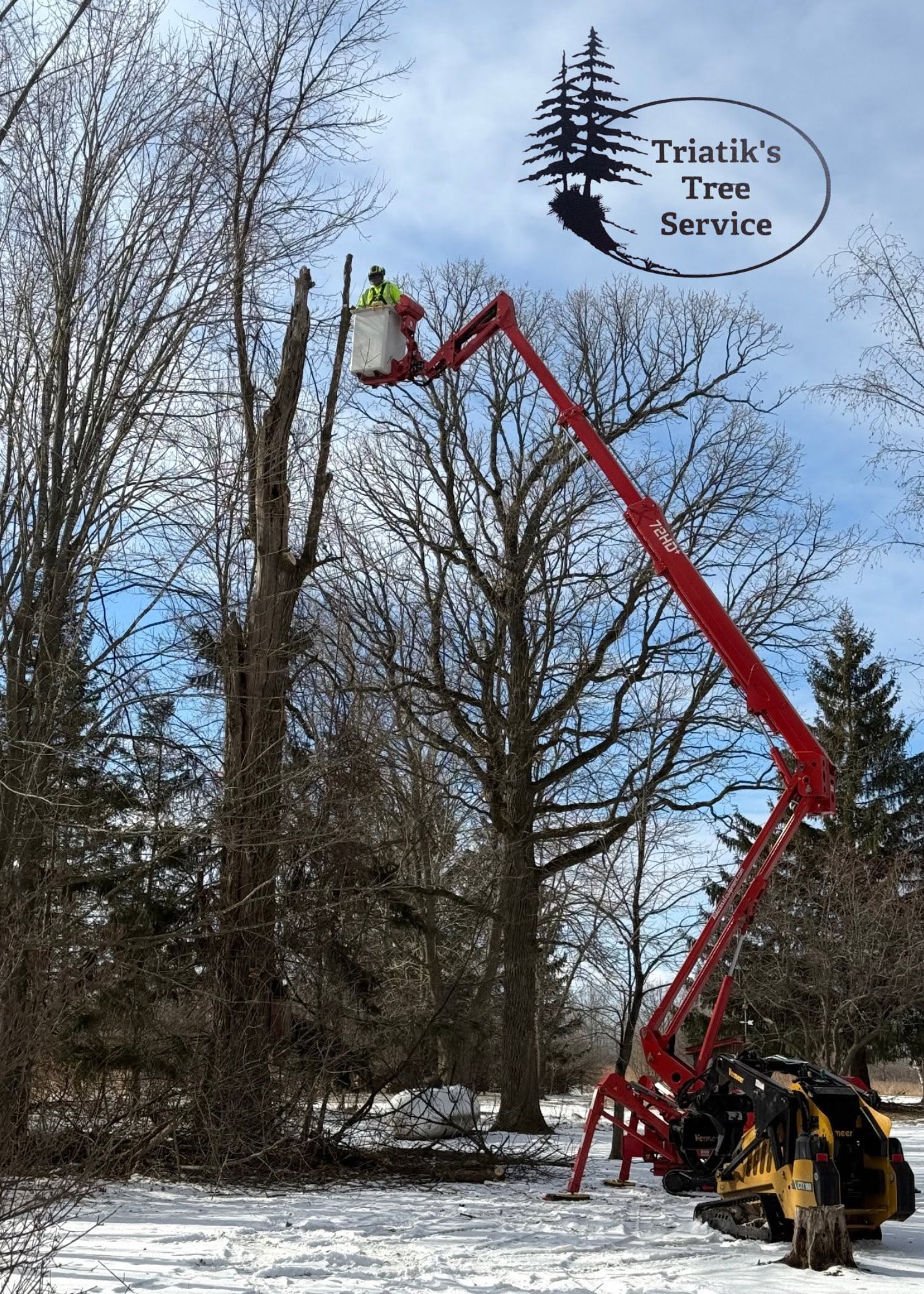 Triatik's Tree Service on a winter job